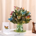 Detailed view of 3D butterfly bouquet pop-up card with intricate floral paper carvings - Butterfly Bouquet