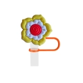 Siliconen bloem rietje topper in geel, wit en rood voor Stanley-bekers - Stijl 2