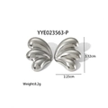 Polished abstract wing earrings detailed with size 3.12cm height and 2.25cm width - Streamline Wing Shape - Silver (YYE023563-P)