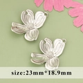 Ciondolo a fiore in argento con anello per gioielli fai da te, 23mm x 18,9mm - Ciondolo design a cinque petali / Argento