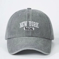 Gorra de béisbol de algodón lavado gris oscuro con bordado de New York 1625 - Gris