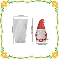 Moule en silicone de gnome de Noël montrant les dimensions et la figurine avec flocon - Gnome flocon de neige de Noël (Mince)