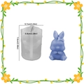 DIY Rabbit Silicone Mold for Easter with blue sitting bunny resin craft model - Rabbit with Bow 002