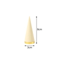 Beige velvet conical ring display stand with gold base rim and size measurements - Conical Ring Holder / Beige