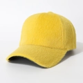 Gorra de béisbol clásica de felpa amarilla brillante en piel sintética para invierno - Talla única / Amarillo