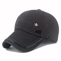 Men's dark grey cotton baseball cap featuring metal maple leaf badge and F&S embroidery - Gray