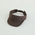 Detail of dark brown sun visor showing wide brim stitching and adjustable buckle - Dark Coffee