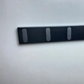 Wall-mounted folding hook rack in matte black and silver finish for home organization - 3 Hooks / Gray