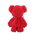 Creative bear-shaped coral velvet towel in bright red with Just for you ribbon - Red Bear
