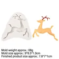 Kerst rendier siliconen vorm voor fondant en chocolade, maat 9x8,5x1,3 cm - Rendier Stijl (15-490) / Grijs