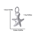 Silver leaf-shaped starfish pendant in stainless steel with exact measurements and weight - Silver Steel - Starfish