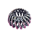 Detailed view of nest-shaped hair claw with sparkling pink and white rhinestones - 5# Rhinestone