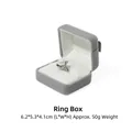 Élégant écrin à bague en velours gris avec couvercle rabattable et intérieur blanc - Boîte à bague / Gris Clair avec nœud