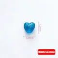 12mm heart-shaped lake blue glass bead with sparkling gold powder for DIY jewelry - 12mm / Medium Lake Blue