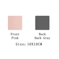 Double-sided leather place mat in pink and dark grey, 10x10cm waterproof table coaster - Pink + Dark Gray (Coaster 10cm)
