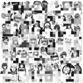 Set di 50 adesivi impermeabili in bianco e nero per ragazze anime per borracce e skateboard - C50-273 Ragazza B/N