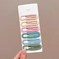Lot de six barrettes à cheveux rectangulaires évidées mates de 7cm en couleurs variées - Lot de 6 / Couleur Amour Passionné
