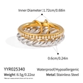 Detailed view of layered ring dimensions with measurements for width and inner diameter - Three-layer Stacked Rhinestone Style (YYR025340)