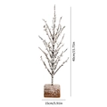 Kunstkerstboom met kunstsneeuw en houten voet, 40 cm hoog ornament - Frosted Crystal Tak 40cm