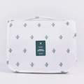 Travel toiletry bag with green cactus print and waterproof fabric in white variant - White Cactus