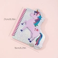 Taccuino a spirale unicorno in peluche arcobaleno con brillantini e rilegatura - Unicorno Stile 3