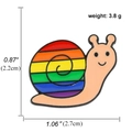 Rainbow striped snail enamel brooch with measurements 2.2cm height and 2.7cm width - Rainbow Snail Style (A00949)