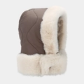 Gorro de aviador acolchado marrón con piel sintética suave y orejeras térmicas - Talla única / gris oscuro