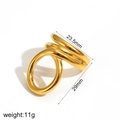 18k gold plated stainless steel geometric multi-layer intertwined ring for women - Double Loop Wrap Style (TR4364)
