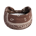 Braunes Paisley-Yoga-Stirnband für Damen mit elastischem Design und Bohème-Knoten-Detail - Braun Paisleymuster(#189)