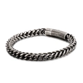 Geflochtenes Edelstahl-Armband für Herren mit mattem Vintage-Finish und Weizendesign - Weizenketten-Stil (KB116766-K)