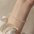 Delicate aurora crystal beaded bracelet for women with iridescent finish and slim design - Transparent Iridescent Ultra-Fine Beaded (MY36306)