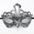 Masque de mascarade vintage argenté avec couronne pour fête d'Halloween et bal - Roi des Aigles Argent