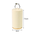 Cream velvet cylinder ring display stand with gold metal base for jewelry stores - Large / Beige