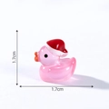 Miniature pink Christmas duck figurine with red hat for micro landscape 1.7cm size - Rose Red