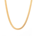 Minimalist gold plated stainless steel flat snake bone chain necklace for women - 5mm Blade Snake Chain