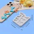 Stampo in silicone grigio con cinque motivi a fiocco per fondente e cioccolato, 7,3x5,7 cm - Stile Nastro a Fiocco (4) / Grigio