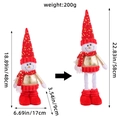 Standing telescopic Christmas snowman plush doll with gold coat and red sequin hat - Red Hat Red Boot Snowman / Gold Coat