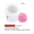 Detail van 3,5 inch roos siliconen mal met afmetingen en afgewerkt bloemeffect - 3,5 inch ontluikende roos