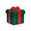 Scatola regalo Babbo Natale rossa e verde con fiocco, dimensioni 8,2x8,2x9,6cm natalizia - Fiocco Quadrato Verde