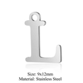 Polished stainless steel letter L pendant 9x12mm for custom DIY jewelry making - Letter L(LA060-Lx5)