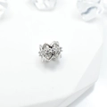 Squisita perla di loto in argento micro-incastonata con zircone lucido per gioielli DIY - 8mm / Oro Bianco