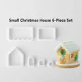 6-piece mini 3D Christmas gingerbread house cookie cutter set for festive DIY baking - E0393-Small House Cookie Mold