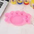 Paleta de plástico rosa en forma de pata con 8 compartimentos para pintura acuarela - Paleta Garra de Gato Rosa