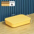 Primrose yellow 8L large flat plastic storage box with lid and 36.5x26x8.5cm dimensions - Large Flat (36.5x26x8.5cm) / Primrose Yellow