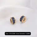 14K gold plated marquise blue zircon spacer beads for DIY jewelry, 10x5.5mm size - Large Blue Zirconia 14k Gold