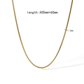 Detailed 18K gold plated box chain showing 1.2mm width and 400mm plus 60mm length - Box Chain (TN3411) / Gold