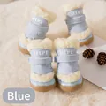 Warm light blue dog winter boots with lamb wool lining and non-slip rubber soles - No. 1 / Innocent Blue