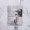 Rectangle gift bag with vintage newspaper print and cutout handles for boutique shopping - Vintage Newspaper Texture Style (26) / 95 Pieces/Pack
