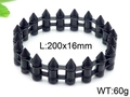 Minimalistische zwarte bullet-vormige titanium stalen armband, 200mm lang en 60g zwaar - 16mm Breedte (KB100101-K) / Zwart