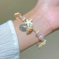 Set bracciale bohémien multistrato con cristalli, perle rosa e ciondolo a stella - Conchiglia Rosa Argento Antico (33 Argento Antico Rosa 3517)